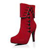 C-Show-Damenmode Red Buckle Suede Platform High Heel Ankle Boots