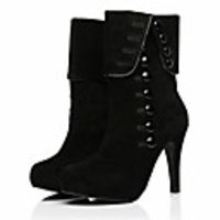 C-Show-Damenmode Solid Color Buckle Suede Platform High Heel Ankle Boots