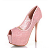 C-Show-Damenmode Solid Color Open Toe Suede Platform Stiletto Pumps