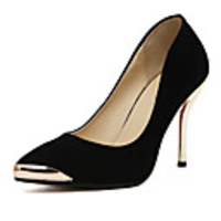 C-Show-Frauen elegante Metall spitze Toe Arbeit Suede Stiletto Pumps