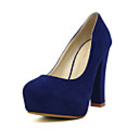 C-Show-Frauen eleganter Closed Toe Suede Platform Pumps Blockabsatz