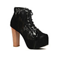 C-Show-Frauen eleganter Cut Out Schnürschuhe Plattform Chunky Heel Pumps