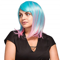 c017 synthetische perücke afro lockig asymmetrische perücke kurze synthetische rosa und blaue haare männer cosplay party mode rot schwarz Lightinthebox