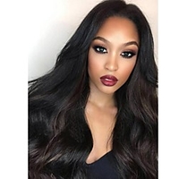 Cabello Natural Remy Ohne Klebstoff und Spitze in der Front Spitzenfront Perücke Freier Teil Stil Brasilianisches Haar Wellen Perücke 130% 150% 180% Haardichte mit Babyhaar Natürlicher Haaransatz