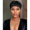 Cabello Natural Remy Perücke Kurz Glatt Natürlich gerade Bob Bubikopf Pixie-Schnitt Stufenhaarschnitt Asymmetrischer Haarschnitt Schwarz Braun Damen Natürlicher Haaransatz Afro-amerikanische Perücke Lightinthebox