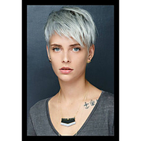 Cabello Natural Remy Perücke Kurz Glatt Natürlich gerade Bob Bubikopf Pixie-Schnitt Stufenhaarschnitt Asymmetrischer Haarschnitt Silber Braun Damen Cool Modisch Kappenlos Damen Alles Natürlich Lightinthebox