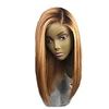 Cabello Natural Remy Spitzenfront Perücke Bob Bubikopf Kurzer Bob Stil Brasilianisches Haar Glatt Blond zwei Töne Perücke 130% Haardichte mit Babyhaar Gefärbte Haarspitzen (Ombré Hair) Dunkler Lightinthebox