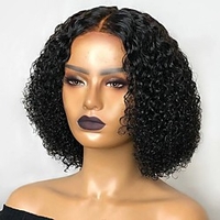 Cabello Natural Remy Spitzenfront Perücke Mittelteil Seitenteil Freier Teil Stil Brasilianisches Haar Kinky Curly Natürlich Perücke 150% Haardichte Klassisch Damen Schlussverkauf Bob-Frisur mit Lightinthebox