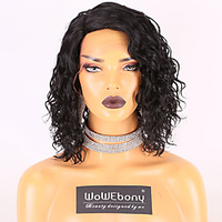 Cabello Natural Remy Spitzenfront Perücke Seitenteil Stil Brasilianisches Haar Wellen Schwarz Perücke 150% Haardichte mit Babyhaar Neues Design Dick Damen Kurz Mittlerer Länge Echthaar Perücken mit