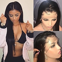 Cabello Natural Remy Vollspitze Spitzenfront Perücke Freier Teil Stil Brasilianisches Haar Kinky Glatt Natürlich Perücke 150% Haardichte Geruchsfrei Weich Mittelscheitel Exquisit Bequem Damen Lang Lightinthebox