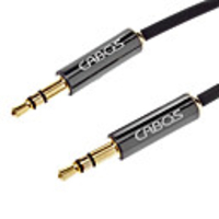 CABOS AUX 3, 5-mm-Stecker auf Stecker AV-Kabel Schwarz (2M)