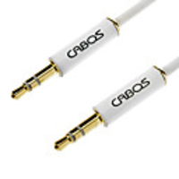 CABOS AUX 3, 5-mm-Stecker auf Stecker AV-Kabel Weiß (0, 5 M)