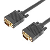 CABOS VGA 3 9 Stecker auf Stecker Kabel Schwarz mit 2 Kernen (2M)