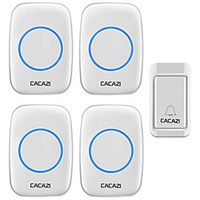 cacazi a10g kabellose türklingel autark ohne batterien wasserdichter knopf 120m fernbedienung led licht hause schnurlose klingel 38 läuten