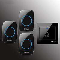 Cacazi drahtlose Türklingel wasserdicht Türklingel Sender Home Calling Bell 300m Fernbedienung LED-Taste 36 Glockenspiel 4 Volumen Türklingel Lightinthebox