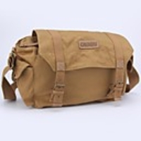 CADEN Camera Bag Anti-Diebstahl-wasserdichte Segeltuch One-Shoulder-Bag für Sony Nikon Canon 60D - Khaki
