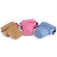 CADEN Kamera Schwein Kopfstil PVC Leder Tasche Passend für DSLR-Kamera mit Objektiv Größe L