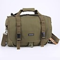 CADEN Wasserdichtigkeit Leinwand Camera Bag Rucksack mit Regen-Abdeckung für DSLR-Kamera-Objektiv-Blitz - Ary Grün