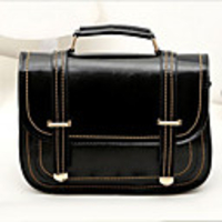 Caelyn Damen Schwarz Weinlese-Motorrad-Einkaufstasche