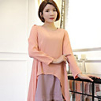 Caelyn Frauen asymmetrische Chiffon Peach Kleid