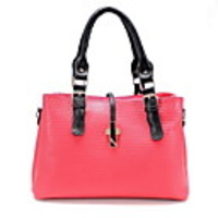 Caelyn Frauen Casual Fuchsia PU-Leder Rivet Dekorieren Clutch-Taschen