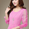 Caelyn Frauen Chiffon-reizvolle Grundbeschichtung Fuchsia Shirt