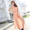 Caelyn Frauen Chiffon ärmellose Kleid Transparent Peach