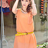 Caelyn Frauen Chiffon-Two-Piece orange Hemd