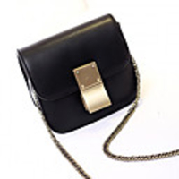 Caelyn Frauen Clip sperren Solid Color Mini-Schwarz-Umhängetasche