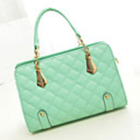 Caelyn Frauen Einfach Hellgrün Raute Pattern-Chain-Tote