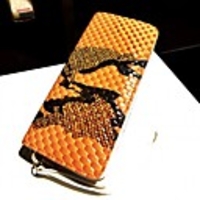 Caelyn Frauen Elegante gelbe Schlange Muster Lange Clutch