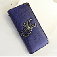 Caelyn Frauen Elegante lila Scorpion Muster Lange Clutch