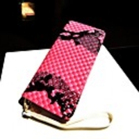 Caelyn Frauen eleganter Fuchsia Schlange Muster Lange Clutch