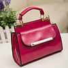 Caelyn Frauen eleganter Solid Color PU-Leder Schwarz Fuchsia Tote
