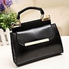 Caelyn Frauen eleganter Solid Color PU-Leder Schwarz Tote