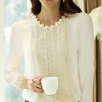 Caelyn Frauen Jacquard Print Weißes Hemd