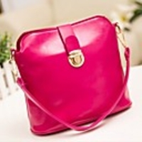 Caelyn Frauen Kontrast Color Basic Metallschnalle Fuchsia Umhängetasche