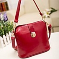 Caelyn Frauen Kontrast Color Basic Metallschnalle Wein Umhängetasche