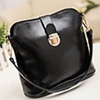 Caelyn Frauen Kontrast Color Basic Schnalle-Schwarz-Umhängetasche