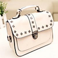 Caelyn Frauen Kreuz Rivet Solid Color Beige Umhängetasche