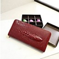 Caelyn Frauen lange Alligator-Haut-Muster Rote Handtasche