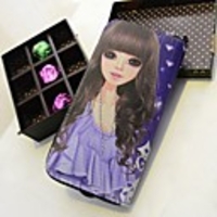 Caelyn Frauen Lovely Girl Pattern Lange Geldbörse mit Reißverschluss