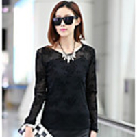 Caelyn Frauen Mesh-Grundbeschichtung Schwarzes T-Shirt