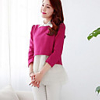 Caelyn Frauen Mesh-Pan-Kragen Fuchsia Kleid