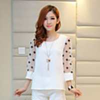 Caelyn Frauen Mesh-Schwarz-Weißes Hemd