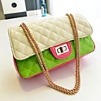 Caelyn Frauen Metallkette Bunte Diamantförmig Muster Umhängetasche