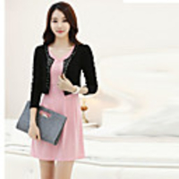 Caelyn Frauen Ärmelloses Big Size rosa Kleid