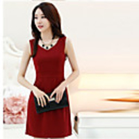 Caelyn Frauen Ärmelloses Kleid Big Size Wein