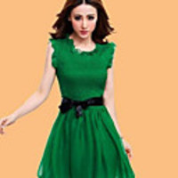 Caelyn Frauen Ärmelloses Kleid Prinzessin Mesh-Grün