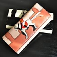 Caelyn Frauen Schöne Kavallerist Muster Folding Lange Rosa Handtasche